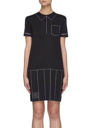Main View - Click To Enlarge - THOM BROWNE  - Trompe L'oeil Polo Dress