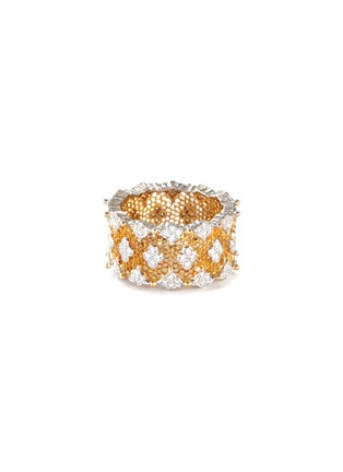Main View - Click To Enlarge - BUCCELLATI - 'Tulle Nuvolette' diamond 18k gold honeycomb ring