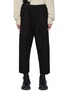 Main View - Click To Enlarge - ZIGGY CHEN - Dropped Crotch Elastic Waist Lightweight Wool Twill Cropped Pants