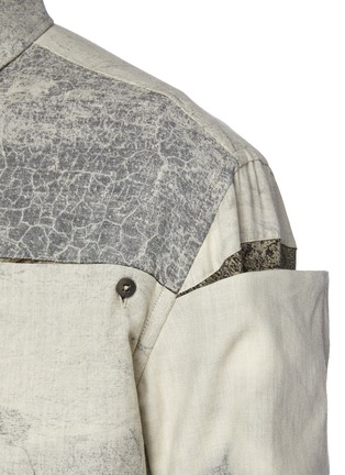  - ZIGGY CHEN - Peelable Details On Sleeve And Pocket Plant Shadow Print Long Sleeve Shirt
