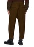 Back View - Click To Enlarge - ZIGGY CHEN - Dropped Crotch Elastic Waist Wool Twill Cropped Pants