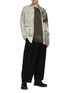 Figure View - Click To Enlarge - ZIGGY CHEN - Bamboo Patchwork Detail Wide Loose Fit Dropped Crotch Wool Tapered Pants