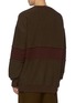 Back View - Click To Enlarge - ZIGGY CHEN - Wide Contrast Stripe Detail Crushed Cashmere Sweater