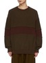 Main View - Click To Enlarge - ZIGGY CHEN - Wide Contrast Stripe Detail Crushed Cashmere Sweater