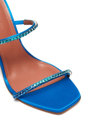 Detail View - Click To Enlarge - AMINA MUADDI - Gilda Ombre' Crystal Embellished Satin Heeled Sandals