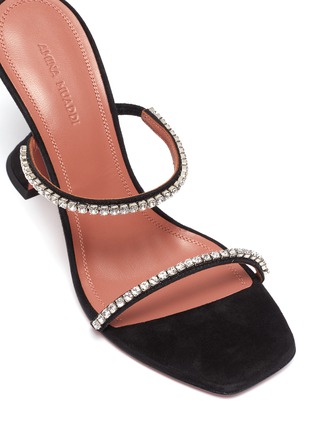 Detail View - Click To Enlarge - AMINA MUADDI - 'Gilda' crystal strap heeled sandals