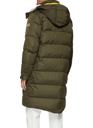 Back View - Click To Enlarge - MONCLER - REVERSIBLE HAREL CONTRASTING HOOD SNAP BUTTON LONG PARKA PUFFER COAT