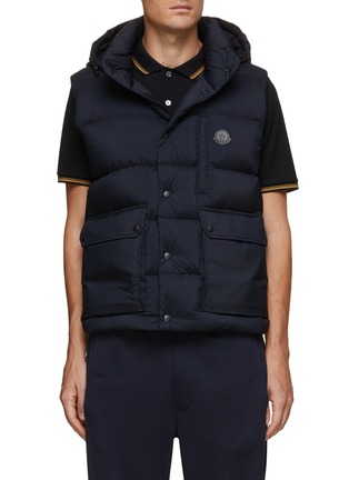 Main View - Click To Enlarge - MONCLER - MARCHAND DOUBLE POCKET MONOCHROME LOGO PUFFER VEST
