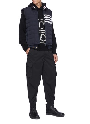 Figure View - Click To Enlarge - MONCLER - Logo Jacquard Knit Hoodie
