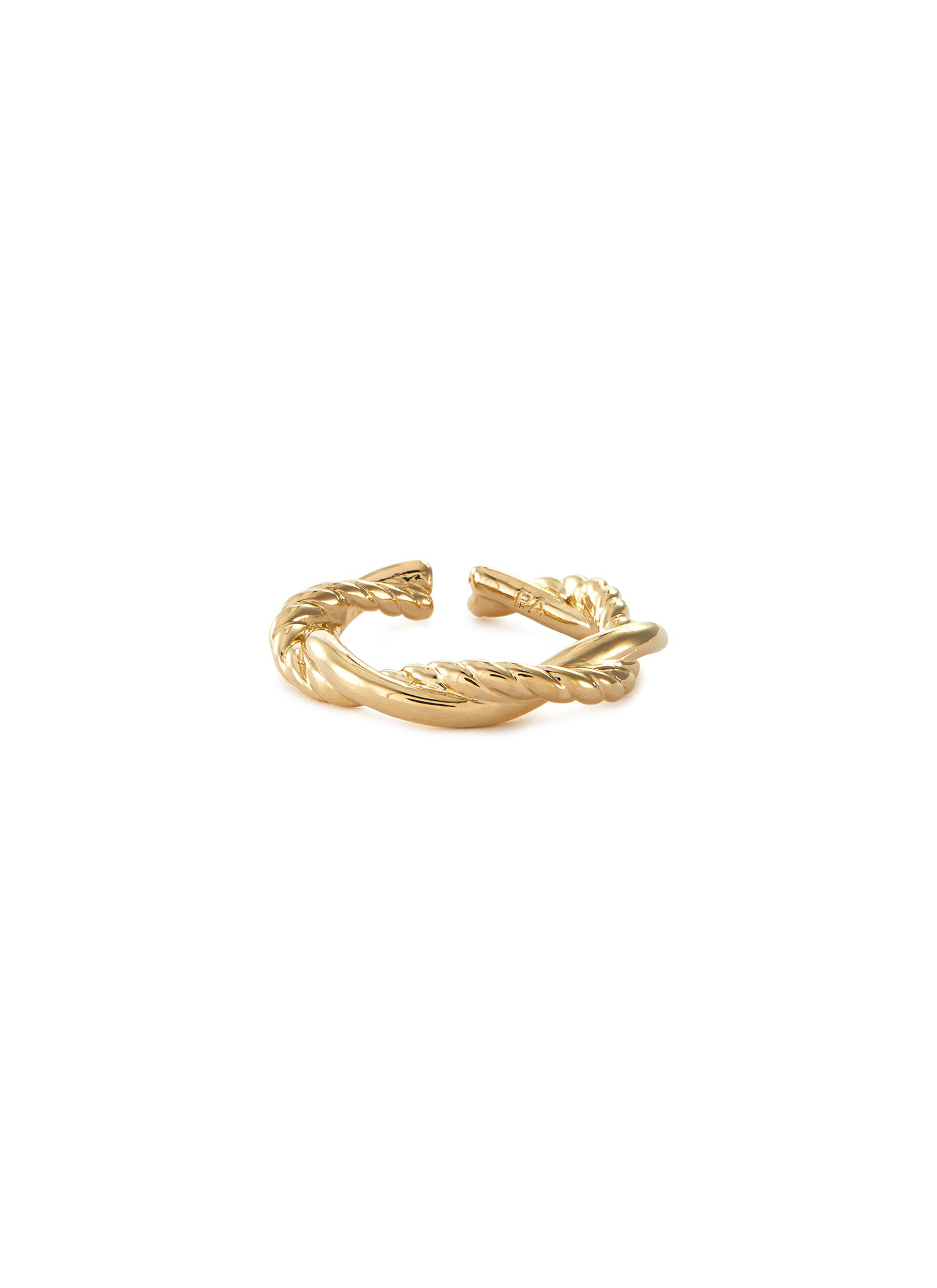 Philippe Audibert Lax' 24k Gold Plated Twisted Open Band Ring In