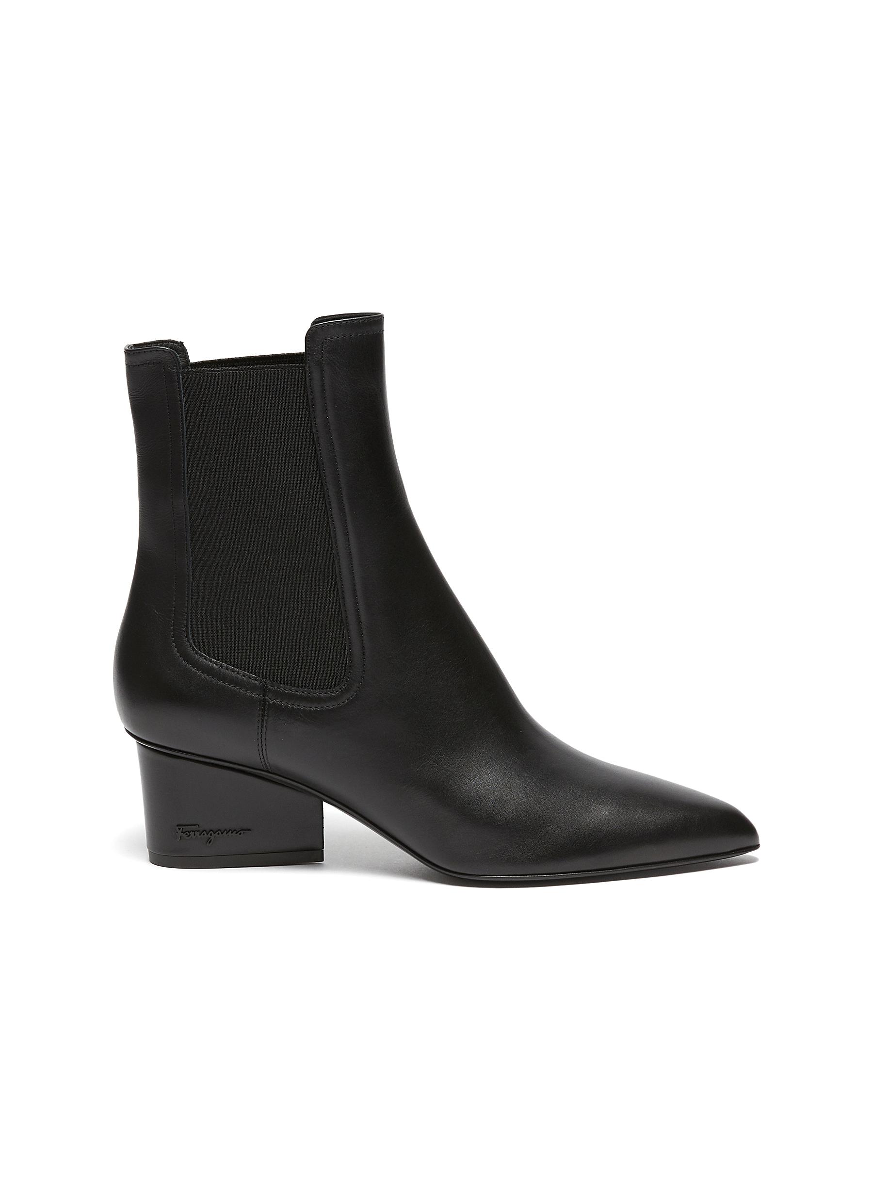 salvatore ferragamo leather ankle boots