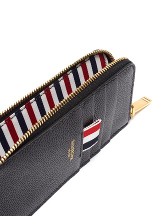 Detail View - Click To Enlarge - THOM BROWNE  - Pebble grain leather zip around wallet