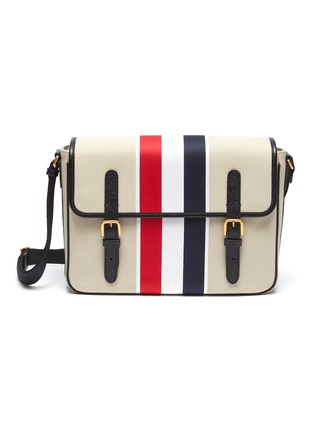 Main View - Click To Enlarge - THOM BROWNE  - Tricolour Stripe Canvas Messenger Bag
