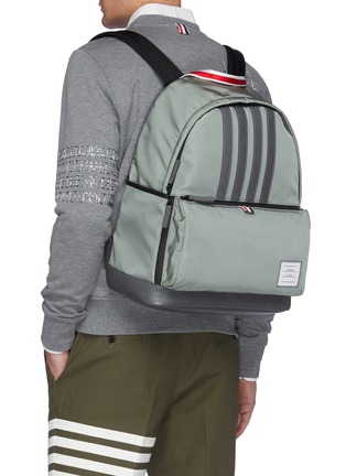 Figure View - Click To Enlarge - THOM BROWNE - Four Bar Appliqué Nylon Backpack