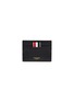 Main View - Click To Enlarge - THOM BROWNE  - Tricolour Tab Pebble Grain Leather Card Case
