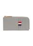 Main View - Click To Enlarge - THOM BROWNE  - Tricolour Tab Grain Half Zip Around Leather Wallet