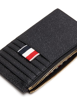 Detail View - Click To Enlarge - THOM BROWNE  - Tricolour Tab Pebble Grain Leather Wallet