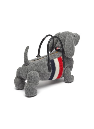 Detail View - Click To Enlarge - THOM BROWNE  - 'Hector' Dachshund Motif Boiled Wool Tote