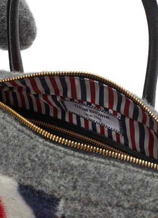 Detail View - Click To Enlarge - THOM BROWNE  - 'Hector' Dachshund Motif Boiled Wool Tote