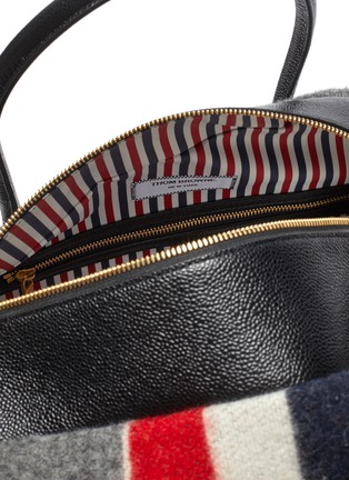 Detail View - Click To Enlarge - THOM BROWNE  - Tricolour Stripe Boiled Wool Bear Top Handle Bag