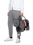 Figure View - Click To Enlarge - THOM BROWNE  - Tricolour Stripe Boiled Wool Bear Top Handle Bag