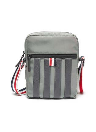 Main View - Click To Enlarge - THOM BROWNE  - Tricolour Strap Four Bar Stripe Nylon Mini Messenger Bag