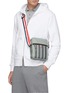 Figure View - Click To Enlarge - THOM BROWNE  - Tricolour Strap Four Bar Stripe Nylon Mini Messenger Bag