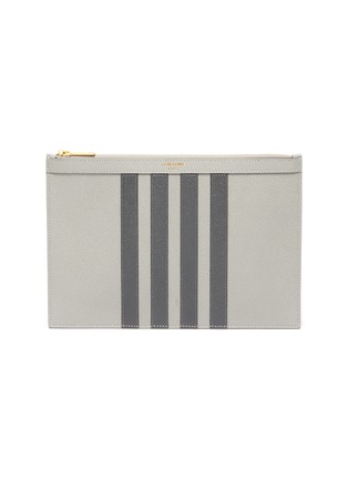 Main View - Click To Enlarge - THOM BROWNE  - Four Bar Stripe Pebble Grain Leather Pouch
