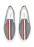 Detail View - Click To Enlarge - THOM BROWNE - 'Heritage' Tricolour Accent Wool Slip-on Sneakers