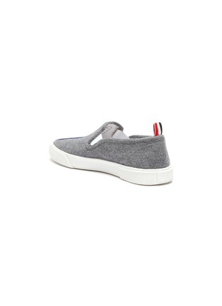  - THOM BROWNE - 'Heritage' Tricolour Accent Wool Slip-on Sneakers
