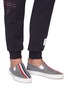 THOM BROWNE - 'Heritage' Tricolour Accent Wool Slip-on Sneakers