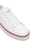 Detail View - Click To Enlarge - THOM BROWNE - Tricolour Welt Detail Leather Tennis Sneakers