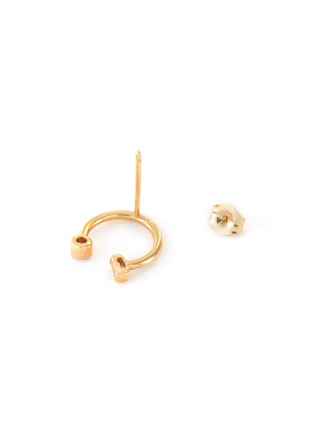 Detail View - Click To Enlarge - XIAO WANG - Diamond 14k gold hoop earrings