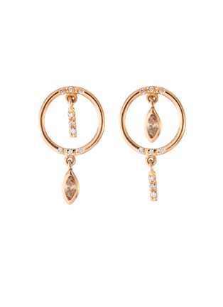 Main View - Click To Enlarge - XIAO WANG - 'Gravity' diamond 14k rose gold earrings
