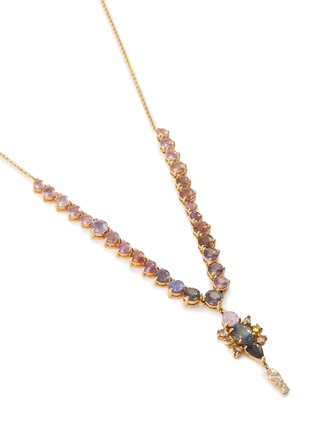 Detail View - Click To Enlarge - XIAO WANG - 'Galaxy' Rose Cut Diamond Sapphire 18k gold necklace