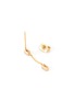 Detail View - Click To Enlarge - XIAO WANG - 'Gravity Chain' Baguette Cut Champagne Diamond 14k gold drop earrings