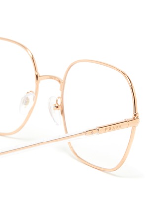 Detail View - Click To Enlarge - PRADA - Contrast Temple Square Metal Frame Optical Glasses