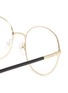 Detail View - Click To Enlarge - PRADA - Contrast Temple Round Metal Frame Optical Glasses