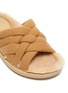 Detail View - Click To Enlarge - SAM EDELMAN - Vaugn' Woven Strap Vegan Fur Flat Sandals