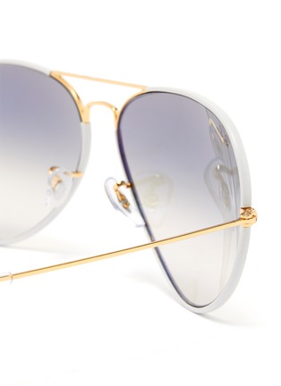 Detail View - Click To Enlarge - RAY-BAN - 'Aviator' Contrast Accent Metal Frame Sunglasses