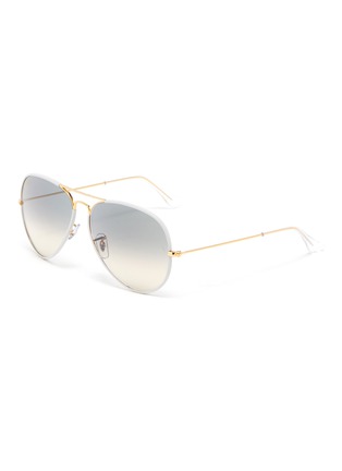 Main View - Click To Enlarge - RAY-BAN - 'Aviator' Contrast Accent Metal Frame Sunglasses
