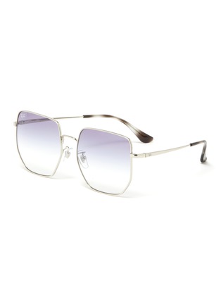 Main View - Click To Enlarge - RAY-BAN - 'Highstreet' Gradient Lenses Metal Angular Frame Sunglasses