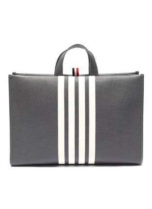 Main View - Click To Enlarge - THOM BROWNE - Four Bar Pebble Grain Leather Tote Bag