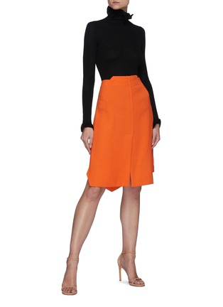 Figure View - Click To Enlarge - ROLAND MOURET - Deering Ruffle Collar Rib Knit Top