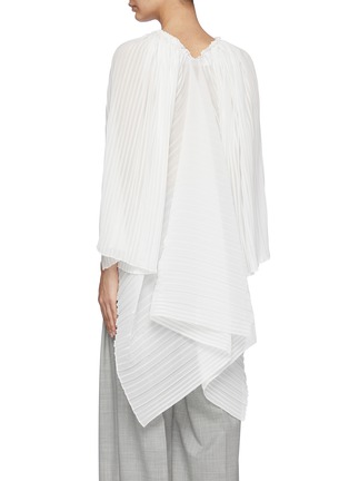 Back View - Click To Enlarge - ROLAND MOURET - 'Kemper' Front Tie Cape Sleeve Pleated Blouse