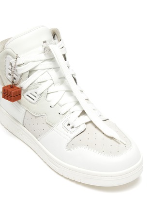Detail View - Click To Enlarge - ACNE STUDIOS - Face Motif Charm High Top Leather Sneakers