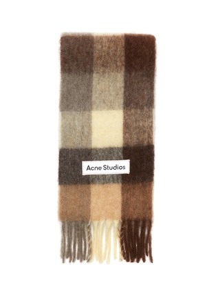 Detail View - Click To Enlarge - ACNE STUDIOS - Check Fringe Scarf