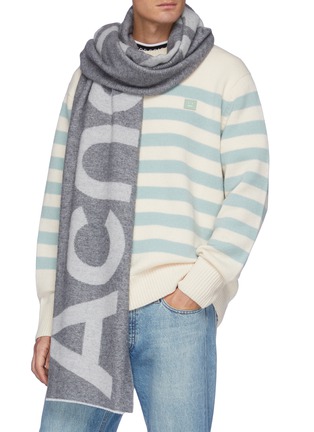 Figure View - Click To Enlarge - ACNE STUDIOS - Oversize Logo Jacquard Scarf