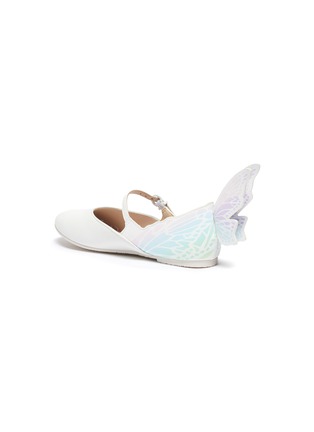 Detail View - Click To Enlarge - SOPHIA WEBSTER - Talulah' Iridescent Butterfly Motif Buckle Strap Kids Leather Flats