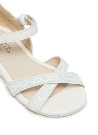 Detail View - Click To Enlarge - SOPHIA WEBSTER - Talulah' Iridescent Butterfly Motif Velcro Strap Toddler Glitter Leather Sandals
